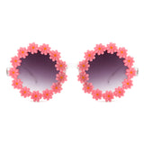 HS1095 - Round Daisy Flower Shape Circle Party Floral Women Sunglasses