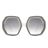 HS2093 - Women Oversize Polygonal Fashion Square Sunglasses