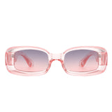 HS1100 - Rectangle Narrow Retro 90s Fashion Tinted Square Sunglasses