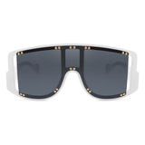 HS3004-1 - Oversize Square Fashion Curved Large Shield Visor Sunglasses