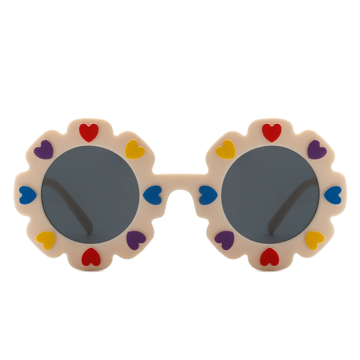 HK2019 - Children Junior Round Circle Cute Heart Kids Wholesale Sunglasses
