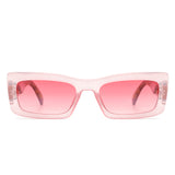 HS2075 - Retro Narrow Rectangle Flat Top Slim Fashion Sunglasses