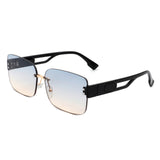 HW2015 - Rectangle Classic Rimless Square Retro Tinted Fashion Sunglasses