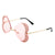 HW2030 - Rimless Butterfly Heart Shape Tinted Fashion Women Sunglasses