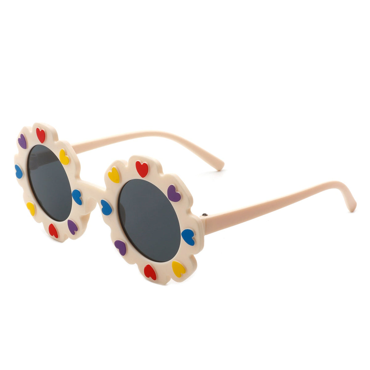 HK2019 - Children Junior Round Circle Cute Heart Kids Wholesale Sunglasses