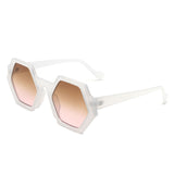 HS1209 - Geometric Round Irregular Tinted Fashion Wholesale Sunglasses