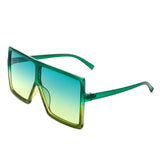 HS1096-1 - Square Oversize Women Flat Top Fashion Sunglasses