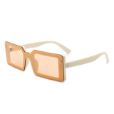 HS1058 - Classic Rectangle Retro Flat Lens Vintage Fashion Sunglasses