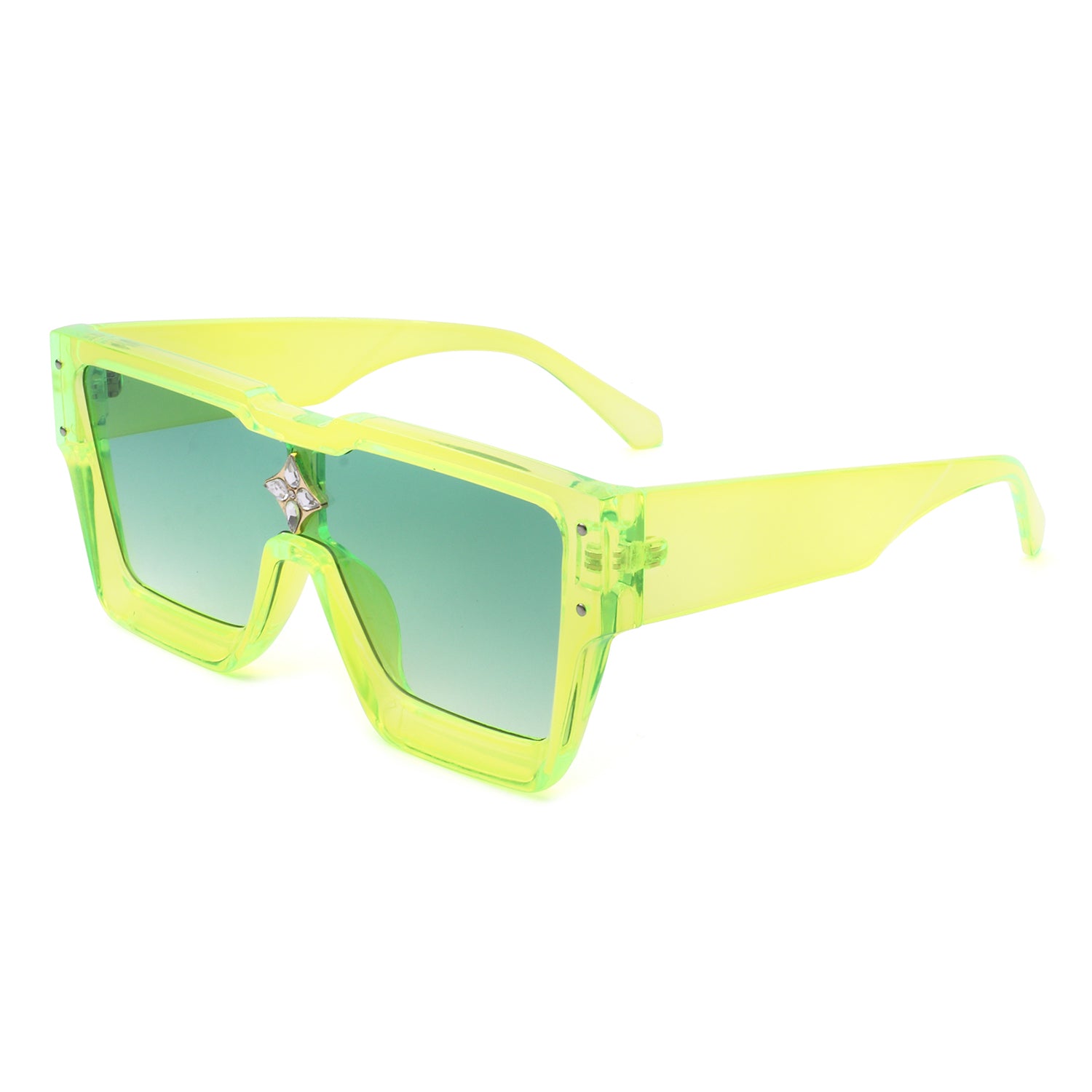 HS3010 - Square Oversize Retro Bold Tinted Designer Fashion Sunglasses