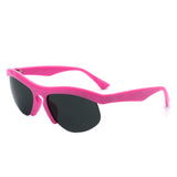 HS1184 - Rectangle Half Frame Sport Square Wholesale Sunglasses