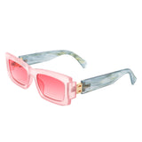 HS2075 - Retro Narrow Rectangle Flat Top Slim Fashion Sunglasses