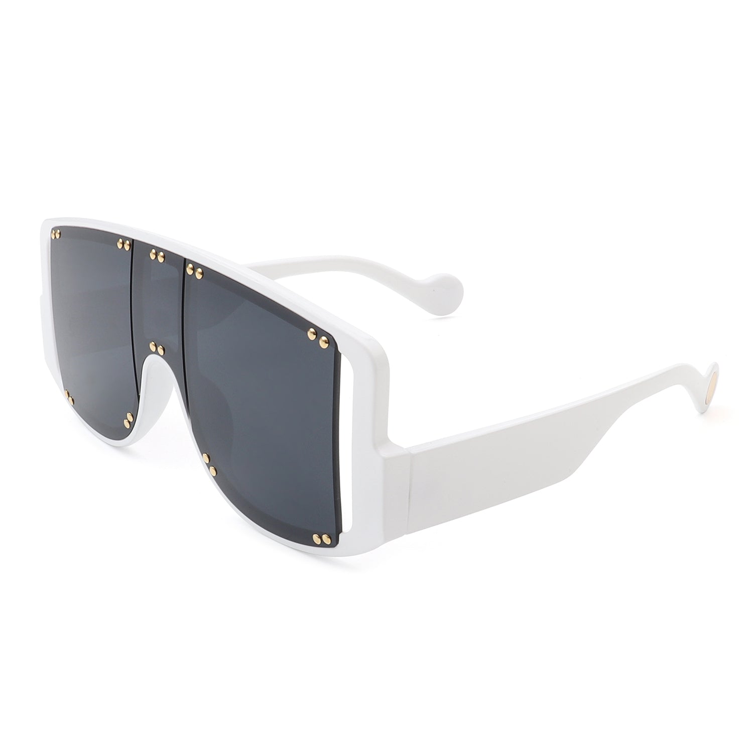 HS3004-1 - Oversize Square Fashion Curved Large Shield Visor Sunglasses