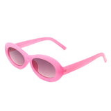 HS1075 - Oval Retro Narrow Small 90s Round Vintage Sunglasses