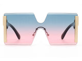 HS2002 - Women Square Oversize Rimless Tinted Fashion Sunglasses