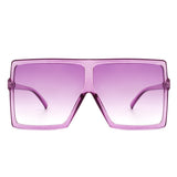 HS1096-1 - Square Oversize Women Flat Top Fashion Sunglasses