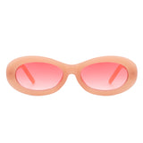 HS1075 - Oval Retro Narrow Small 90s Round Vintage Sunglasses