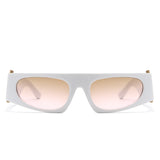 HS2138 - Rectangle Chic Oval Lens Chunky Slim Fashion Wholesale Sunglasses