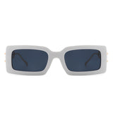 HS2100 - Square Flat Top Chain Link Temple Design Fashion Sunglasses