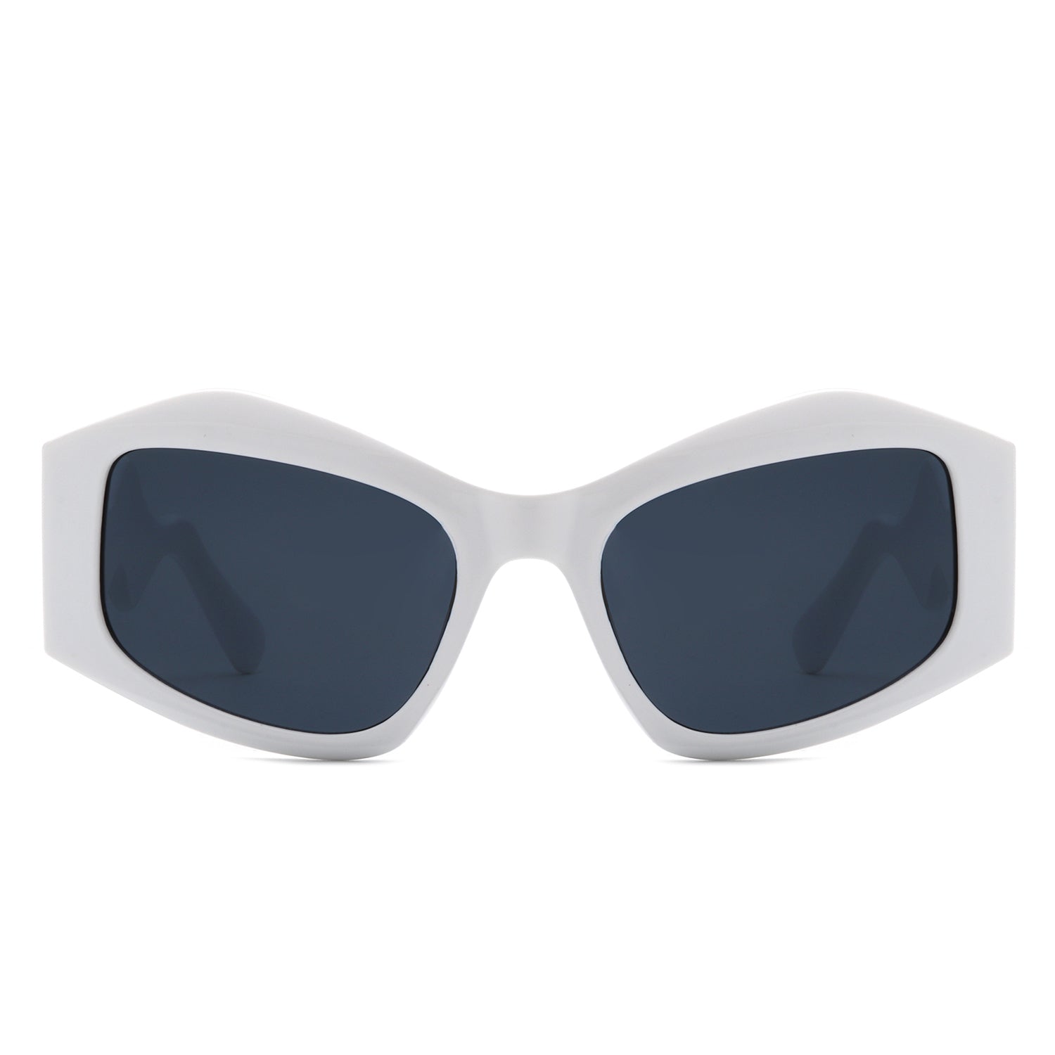 HS1210 - Square Oversize Irregular Wavy Temple Design Fashion Wholesale Sunglasses