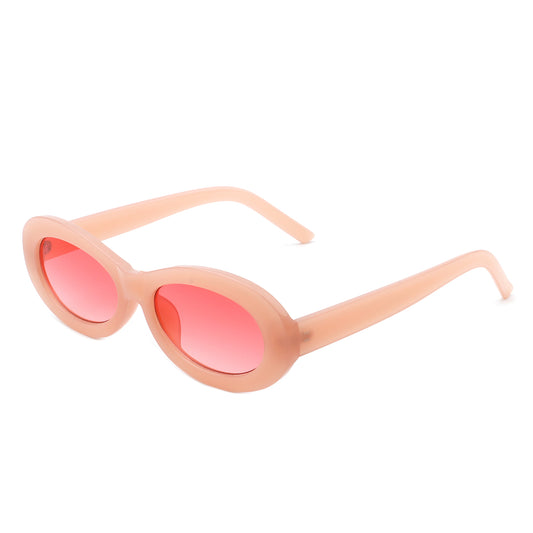 HS1075 - Oval Retro Narrow Small 90s Round Vintage Sunglasses