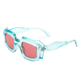 HS1118 - Futuristic Square Retro Chunky Irregular Geometric Sunglasses