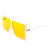 HS1096-1 - Square Oversize Women Flat Top Fashion Sunglasses