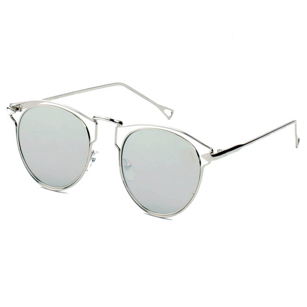 D39 - Trendy Round Cut Out Browline Sunglasses - Iris Fashion Inc. | Wholesale Sunglasses and Glasses