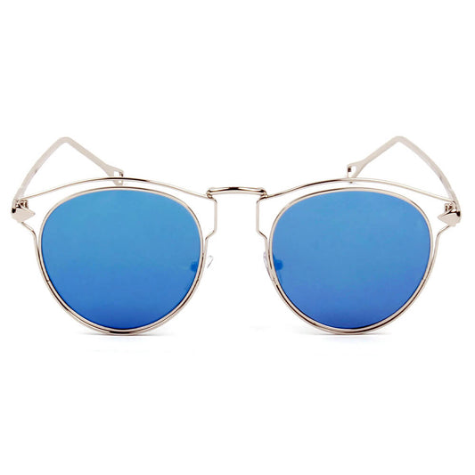 D39 - Trendy Round Cut Out Browline Sunglasses - Iris Fashion Inc. | Wholesale Sunglasses and Glasses