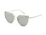 D69 - Women Mirrored Metal Cat Eye Sunglasses - Iris Fashion Inc. | Wholesale Sunglasses and Glasses