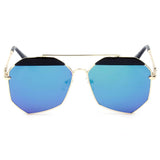 CD17 Modern Flat Lens Polygon Metal Frame Sunglasses - Iris Fashion Inc. | Wholesale Sunglasses and Glasses