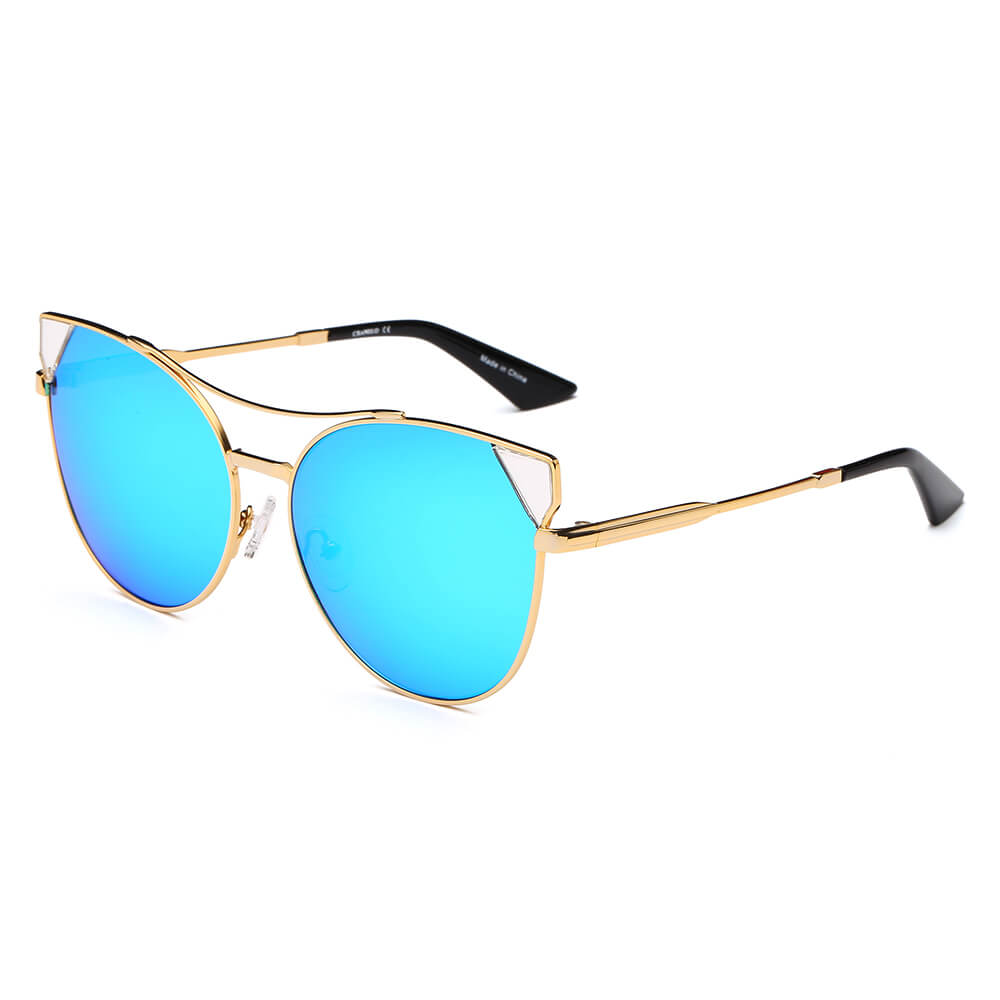 CA02 Women's Trendy Mirrored Lens Cat Eye Sunglasses - Iris Fashion Inc. | Wholesale Sunglasses and Glasses