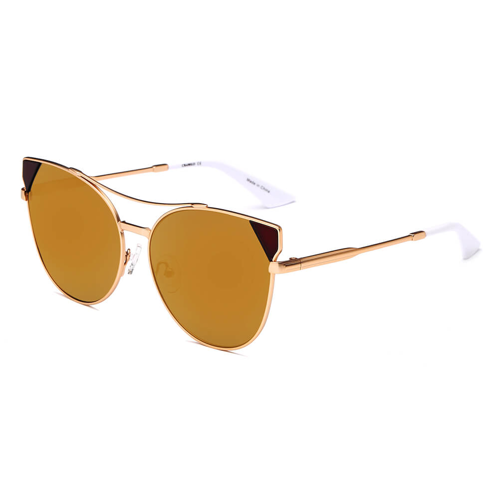 CA02 Women's Trendy Mirrored Lens Cat Eye Sunglasses - Iris Fashion Inc. | Wholesale Sunglasses and Glasses