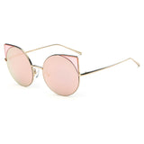 CA03 - Women Mirrored Lens Round Cat Eye Sunglasses - Iris Fashion Inc. | Wholesale Sunglasses and Glasses