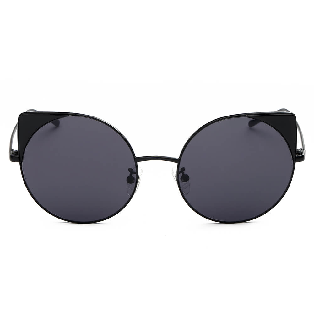 CA03 - Women Mirrored Lens Round Cat Eye Sunglasses - Iris Fashion Inc. | Wholesale Sunglasses and Glasses