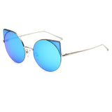 CA03 - Women Mirrored Lens Round Cat Eye Sunglasses - Iris Fashion Inc. | Wholesale Sunglasses and Glasses