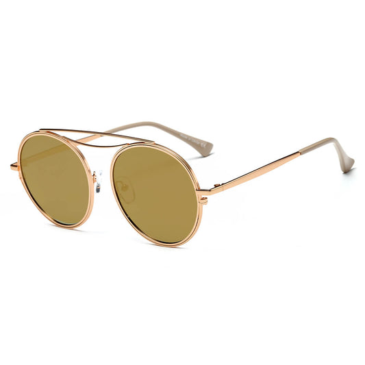 CA10 - Polarized Circle Round Brow-Bar Fashion Sunglasses - Iris Fashion Inc. | Wholesale Sunglasses and Glasses