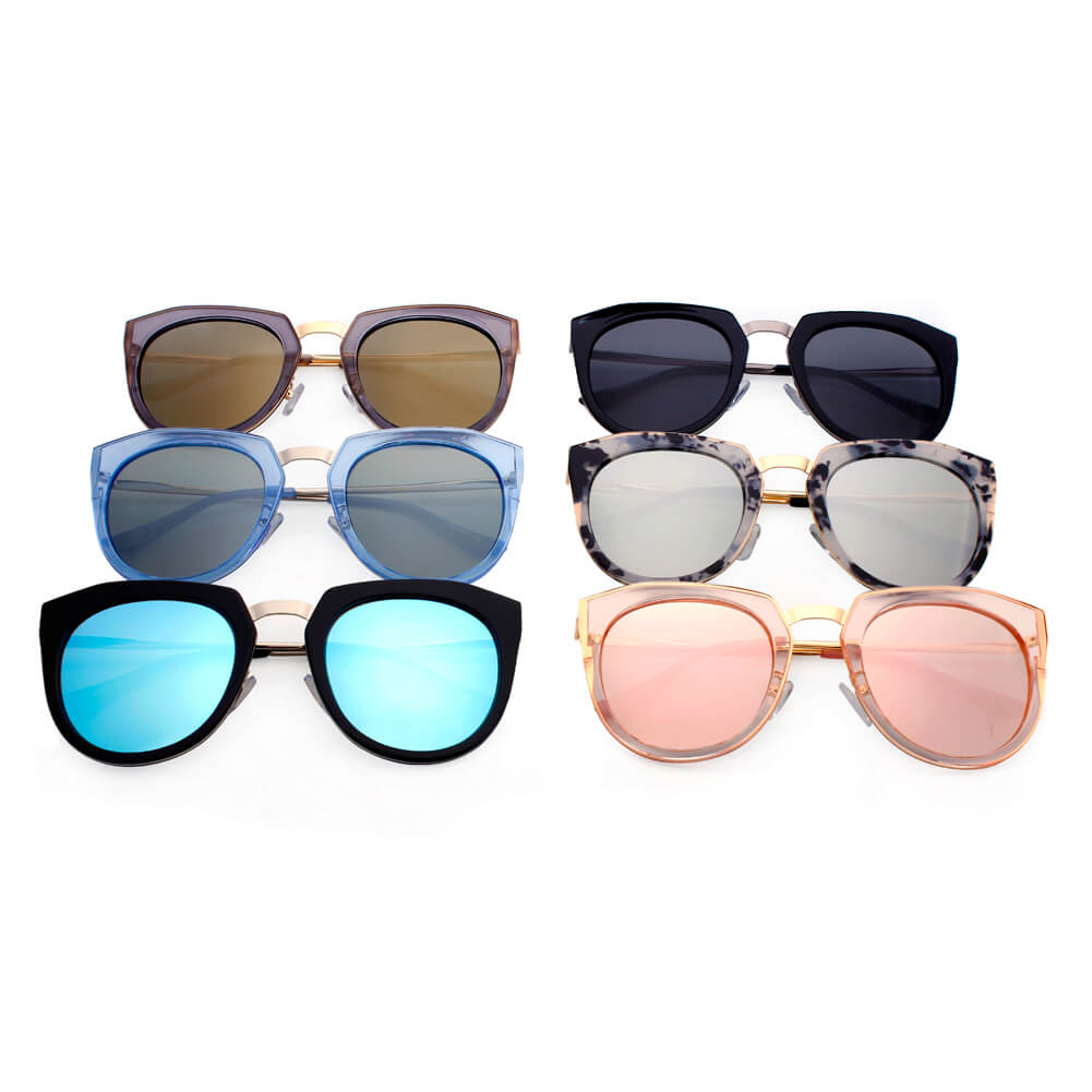 CA12 - Mirrored Polarized Lens Oversize Cat Eye Sunglasses - Iris Fashion Inc. | Wholesale Sunglasses and Glasses