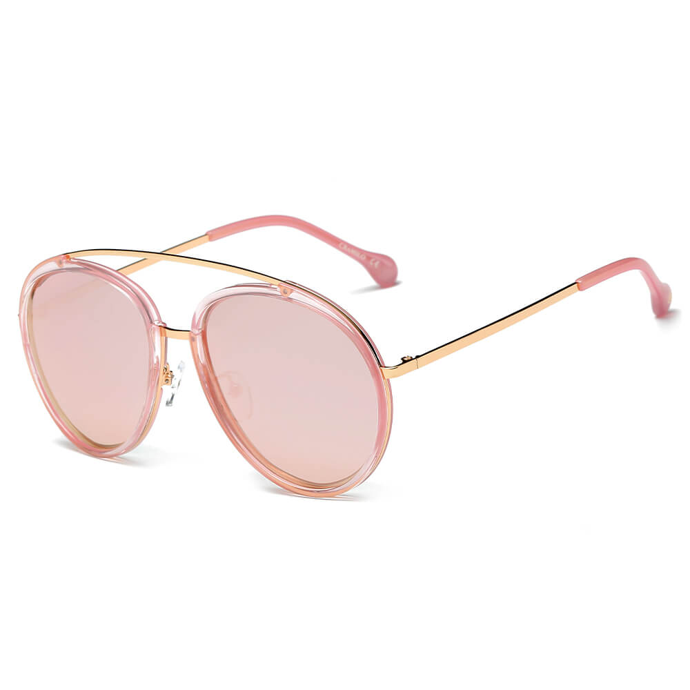 CA13 - Polarized Circle Round Brow-Bar Fashion Sunglasses - Iris Fashion Inc. | Wholesale Sunglasses and Glasses
