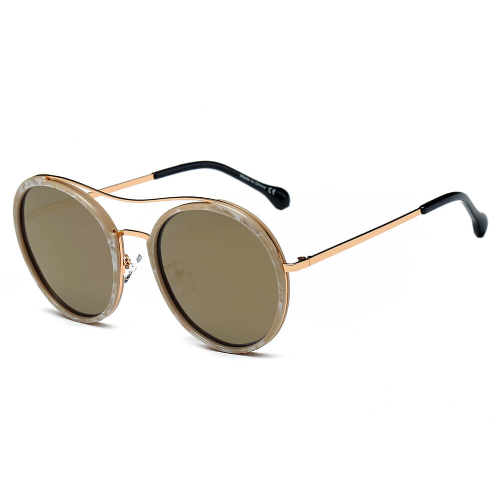 Optical: Round Eyeglasses, metal & sequins — Fashion