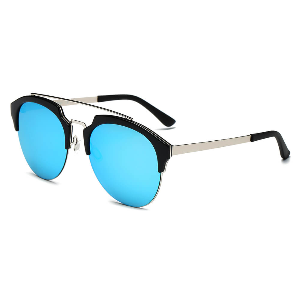 Cannes Women's 50's & 60's Retro Cat Eye Sunglasses (Blue or Beige) Blue