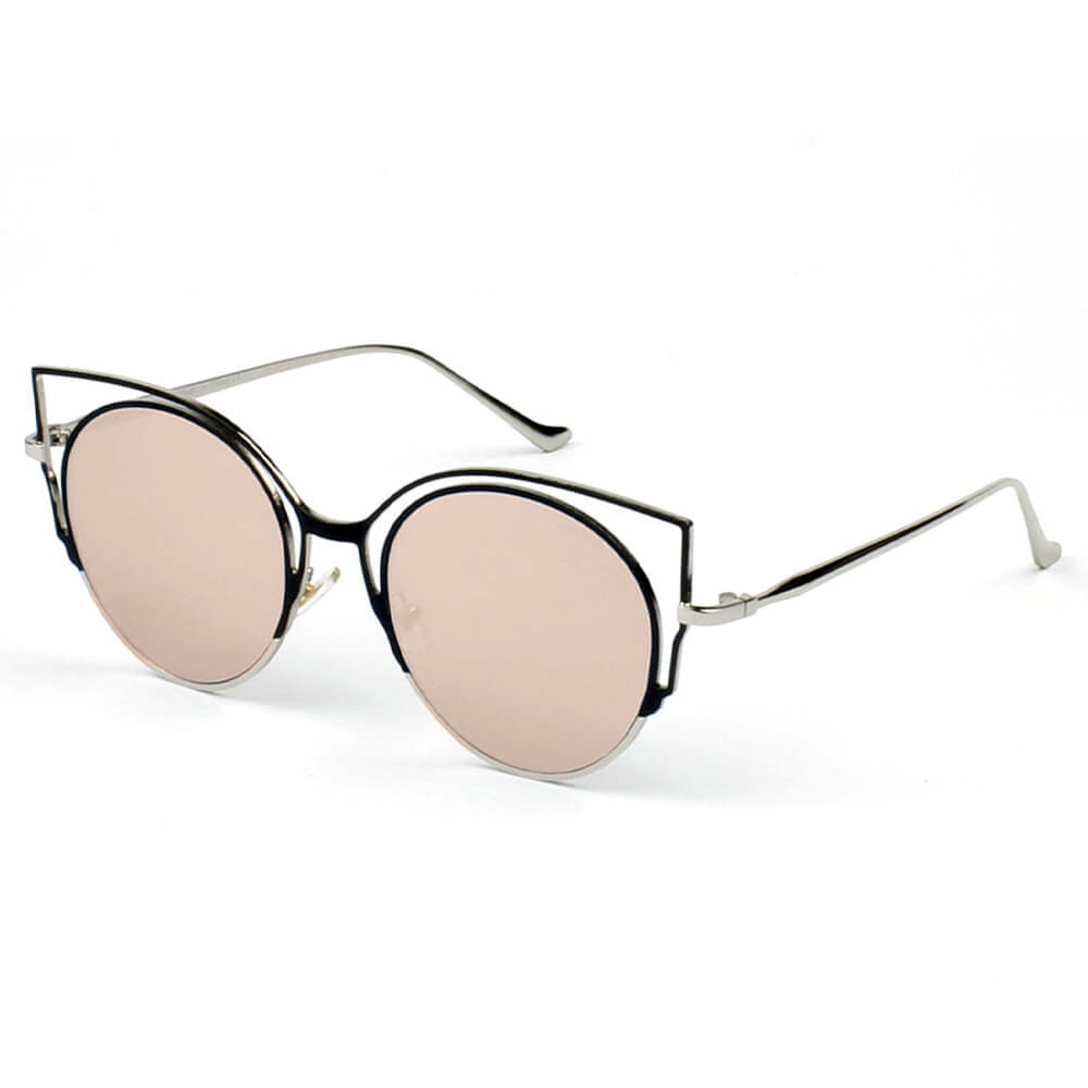 A20 Women's Signature Cut-Out Round Cat Eye Sunglasses - Iris Fashion Inc. | Wholesale Sunglasses and Glasses