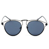 D39 - Trendy Round Cut Out Browline Sunglasses - Iris Fashion Inc. | Wholesale Sunglasses and Glasses