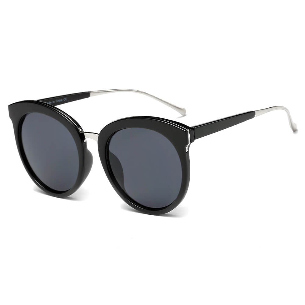 CD06 Women's Oversize Mirrored Lens Horned Rim Sunglasses - Iris Fashion Inc. | Wholesale Sunglasses and Glasses