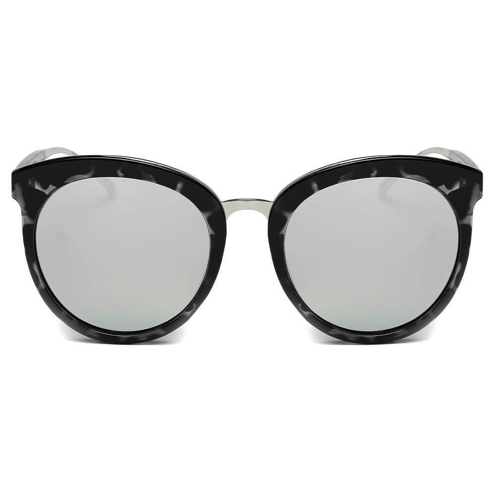 CD06 Women's Oversize Mirrored Lens Horned Rim Sunglasses - Iris Fashion Inc. | Wholesale Sunglasses and Glasses