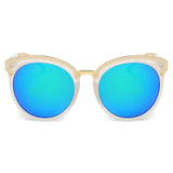 CD06 Women's Oversize Mirrored Lens Horned Rim Sunglasses - Iris Fashion Inc. | Wholesale Sunglasses and Glasses