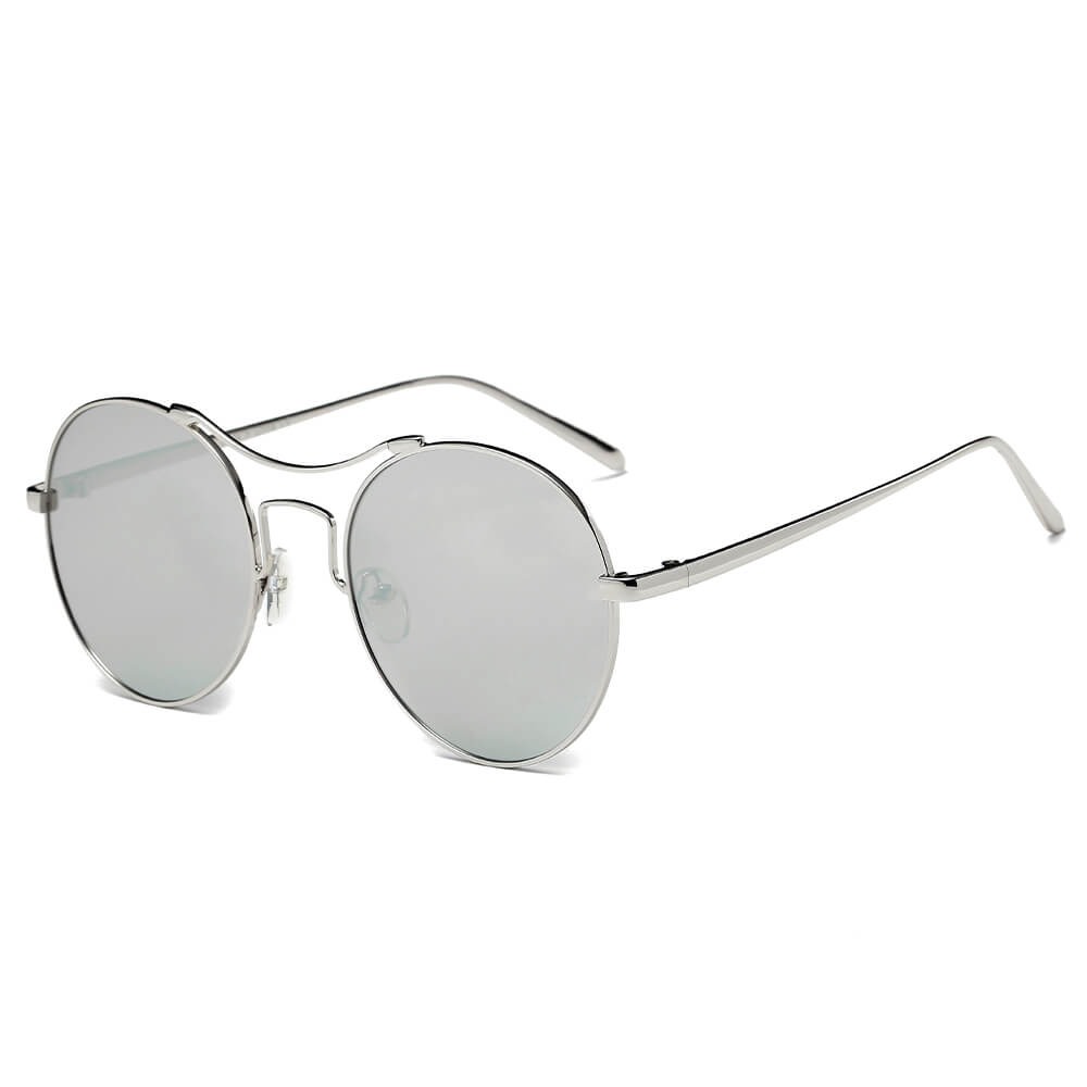 CD16 - Retro Round Circle Metal Mirrored Sunglasses - Iris Fashion Inc. | Wholesale Sunglasses and Glasses