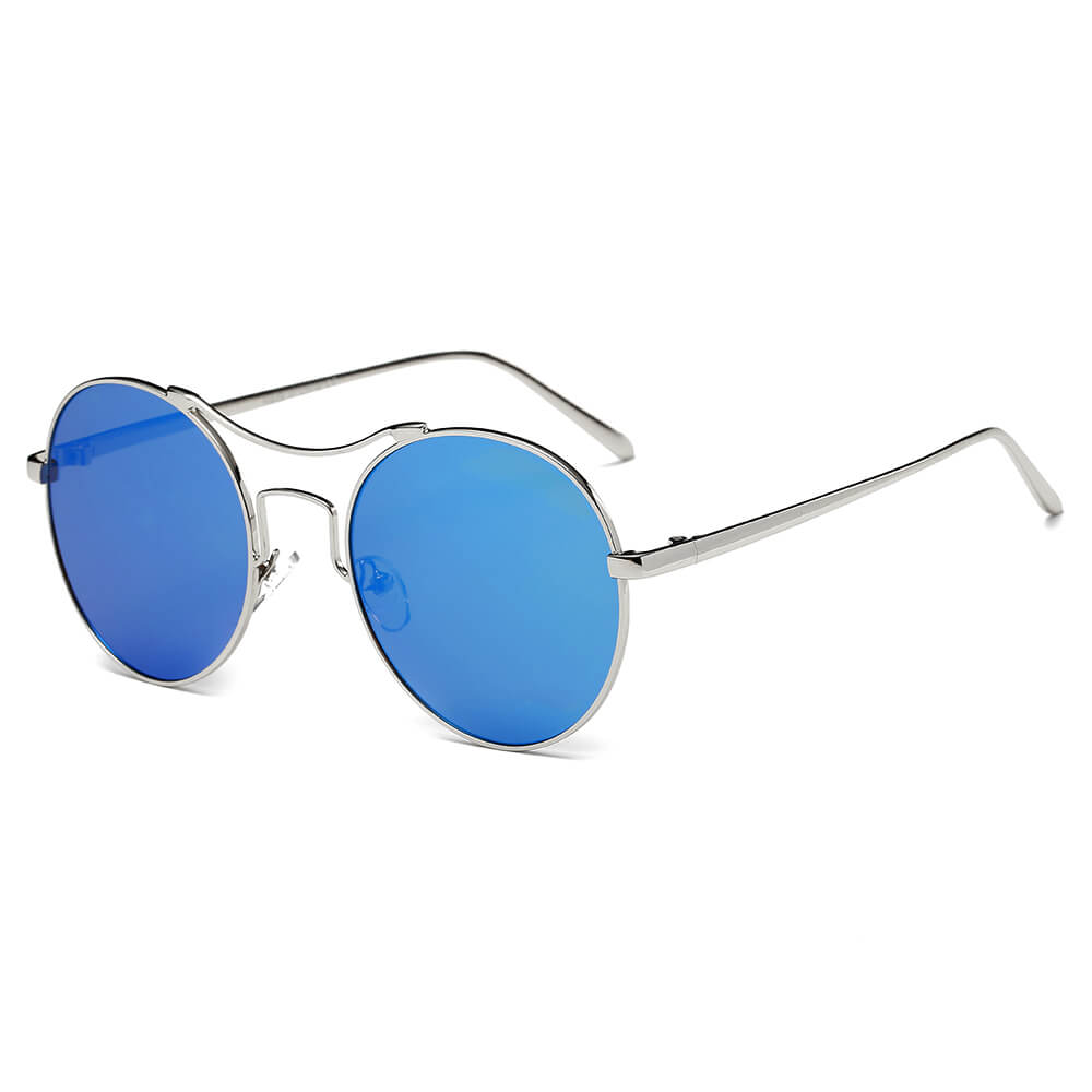 CD16 - Retro Round Circle Metal Mirrored Sunglasses - Iris Fashion Inc. | Wholesale Sunglasses and Glasses