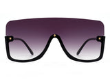 HS1004 - Oversize Half Frame Retro Square Fashion Sunglasses