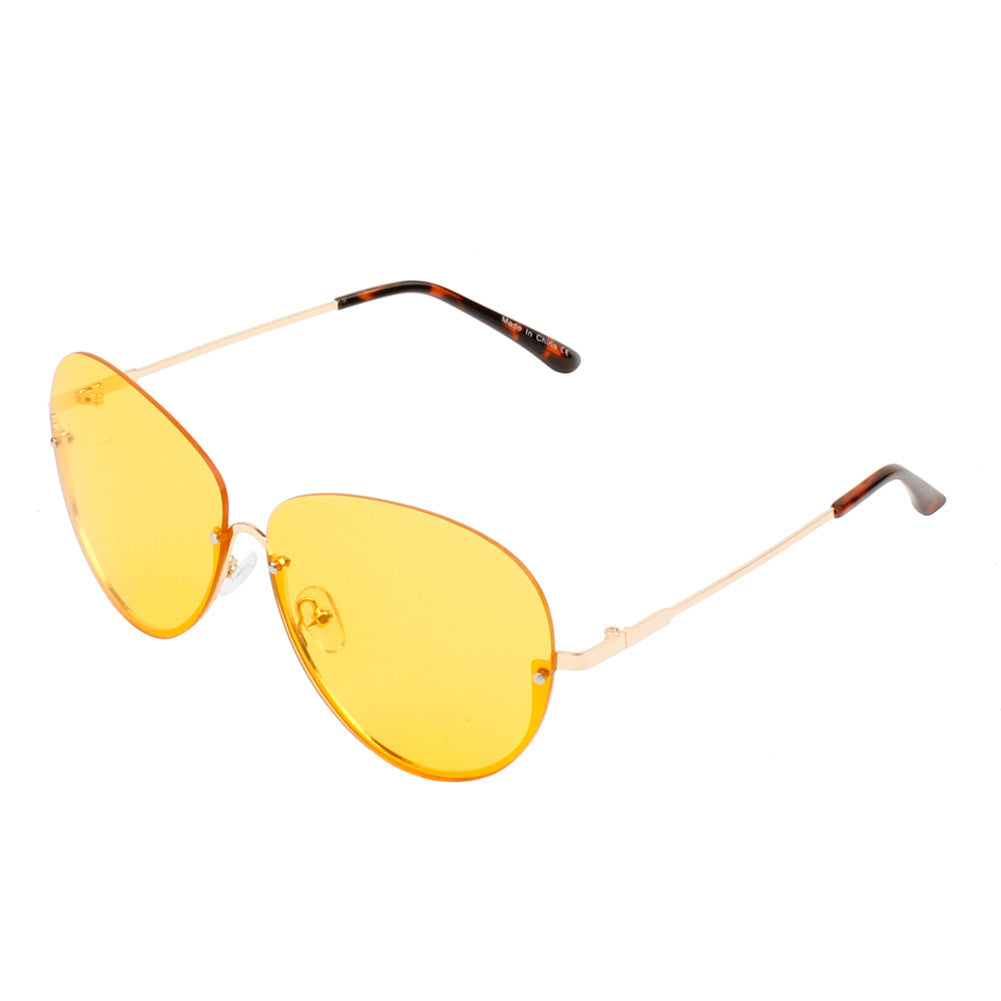 S2026 - Half Frame Oversize Aviator Sunglasses - Iris Fashion Inc. | Wholesale Sunglasses and Glasses