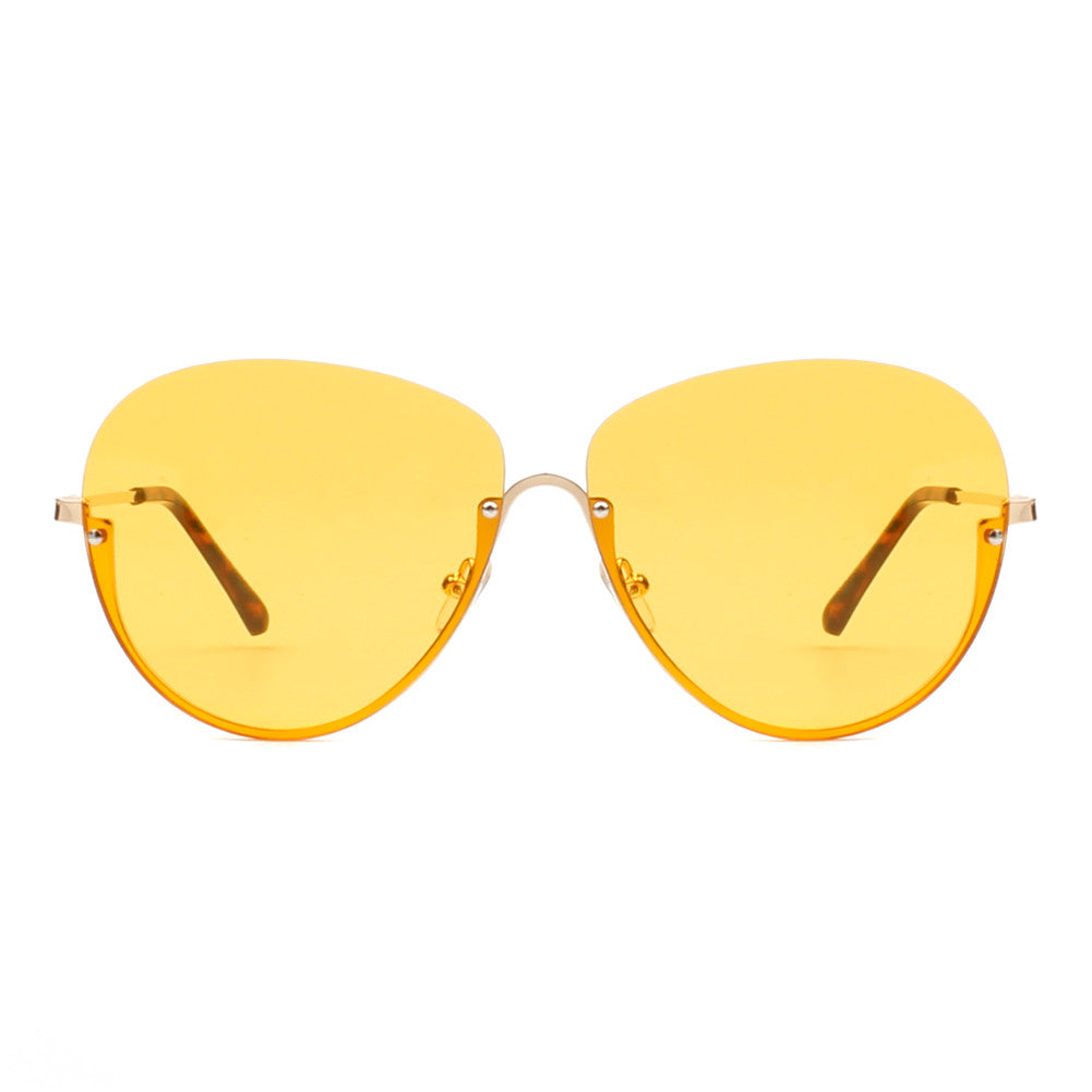 S2026 - Half Frame Oversize Aviator Sunglasses - Iris Fashion Inc. | Wholesale Sunglasses and Glasses